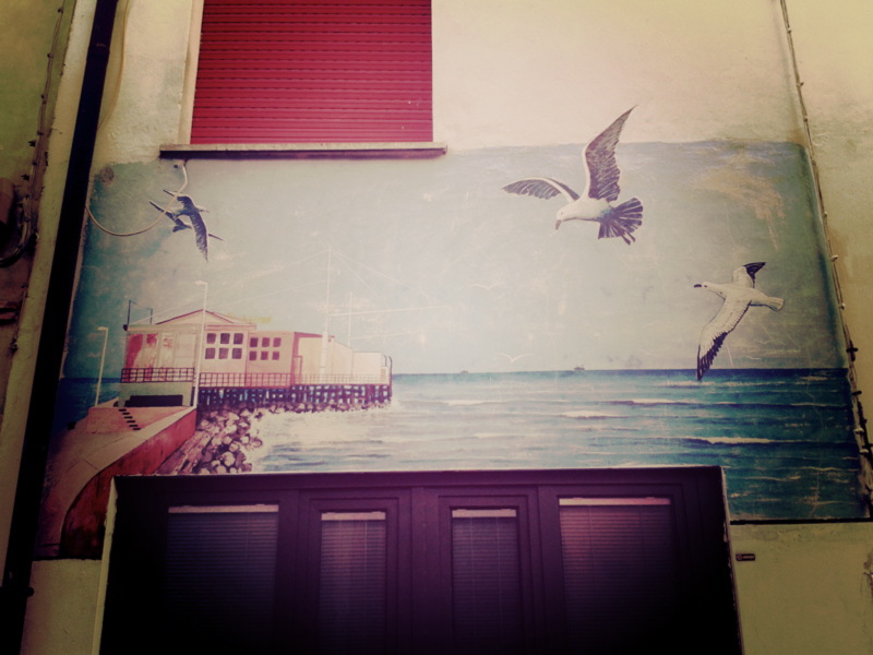 One of the many murals you'll see in Borgo San Giuliano - this one depicting the pier to Rock Island