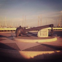 Anchor shaped monument to those who've lost their lives at sea - Rimini Port