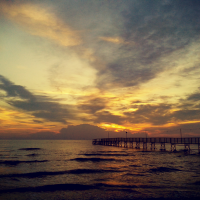 Dawn over Rimini's beachfront