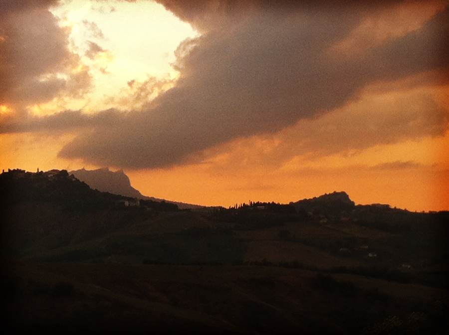 The view from Onferno across to San Marino