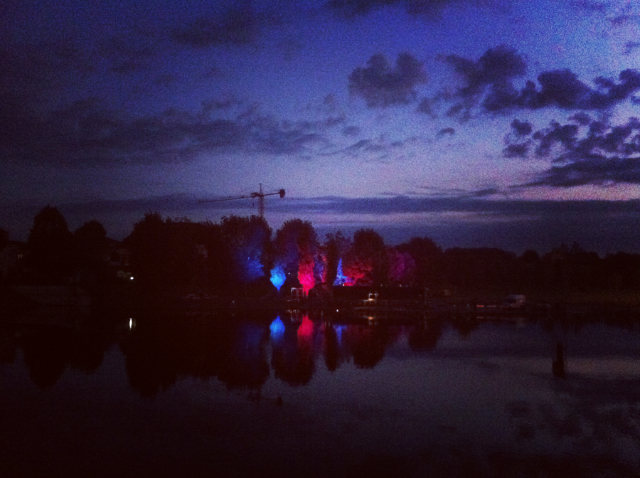 The Parco Marecchia, lit up for the 2014 Festa de'Borg