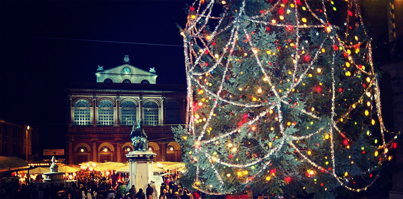 Christmas market in Piazza Cavour